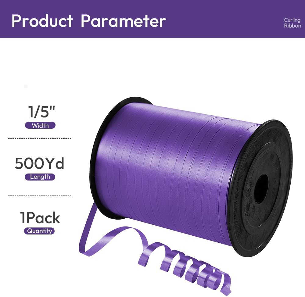 500 Yards Purple Curling Ribbon for Gifts Balloons Wreaths