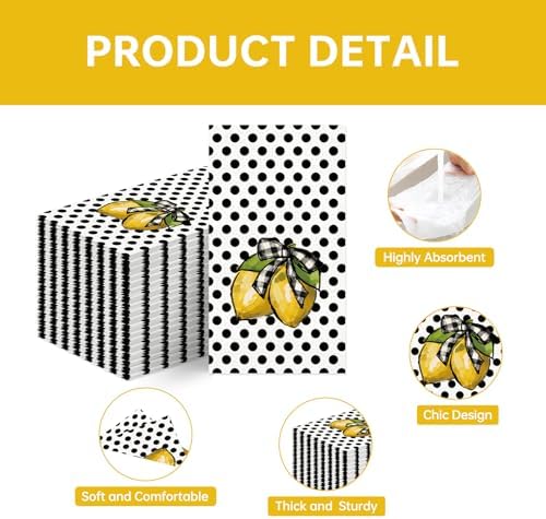 TAJWE 100 Count Black Polka Dots Disposable Napkins
