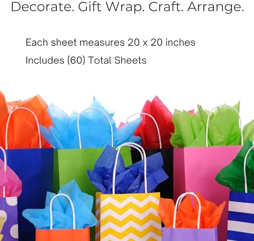 Iconikal 60-Sheet Gift Wrap Tissue Paper 20x20 Inch Baby Pink Premium Crafts