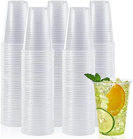 Lilymicky 500 Pack 9 oz Clear Plastic Cups