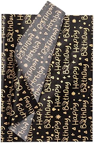 LeZakaa Birthday Tissue Paper 60 Sheets with 30 Cake Stickers