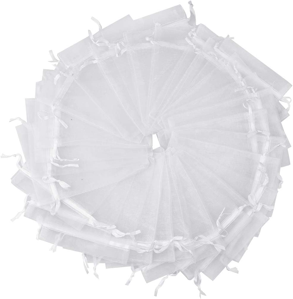 50pcs Mix Color Organza Bags with Satin Drawstring