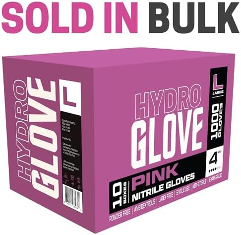 4 Mil Pink Nitrile Gloves Case of 1000 Heavy Duty