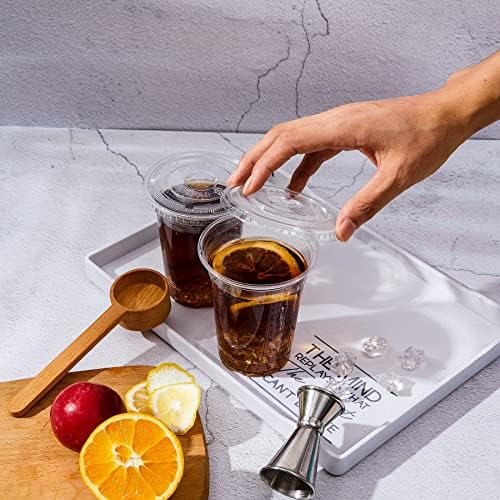 Lullaby 200 Pack 12oz Clear Plastic Cups with Lids