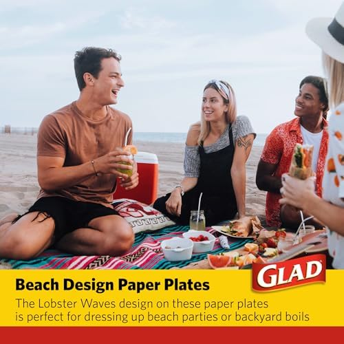 Glad Round Disposable Paper Plates 10 Inch 50 Count
