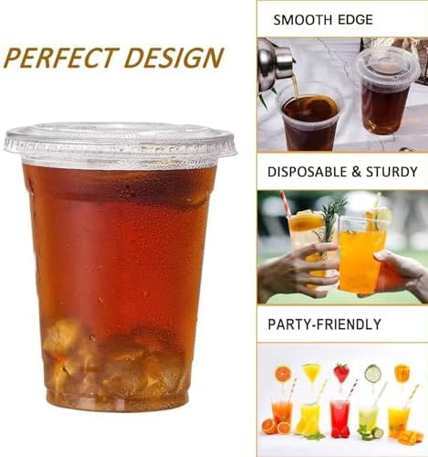 Lullaby 200 Pack 12oz Clear Plastic Cups with Lids