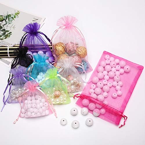 Akstore 50PCS Premium Sheer Organza Gift Bags White 3x4 Inch