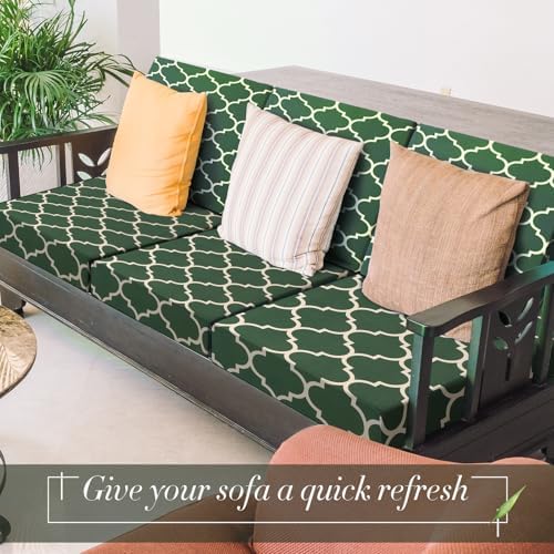 Newwiee 4 Pcs Waterproof Outdoor Cushion Covers Dark Green