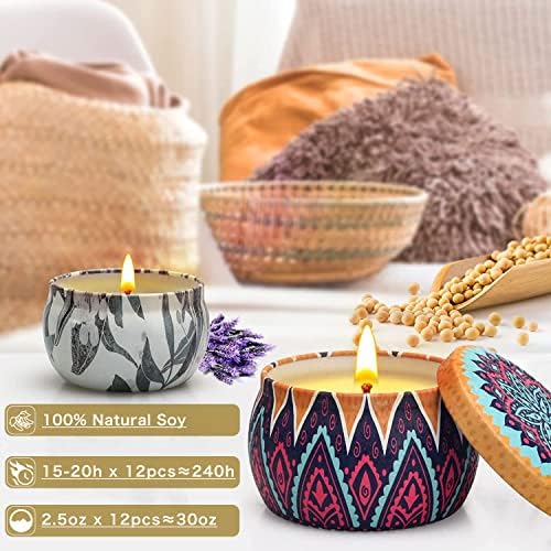 12 Pack Floral Scented Candles for Women