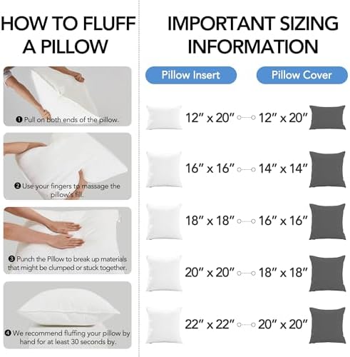 Deconovo Waterproof Outdoor Pillow Inserts Set of 2