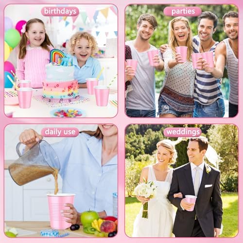 Dualshine 100 Pack Pink Plastic Cups 18 oz