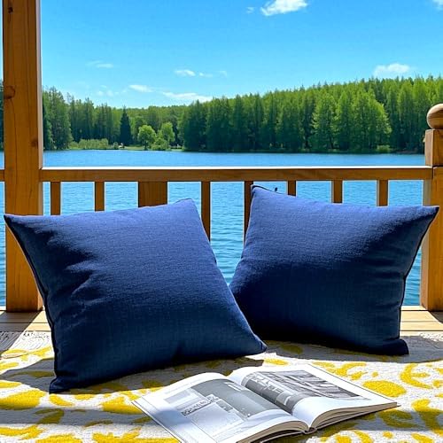 Waterproof Blue Pillow Covers 18x18 for Patio Decor