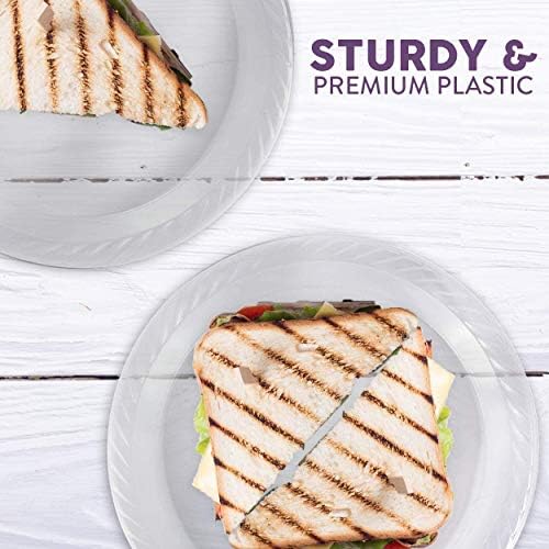 9 Inch Clear Plastic Plates 120 Pack by Framo