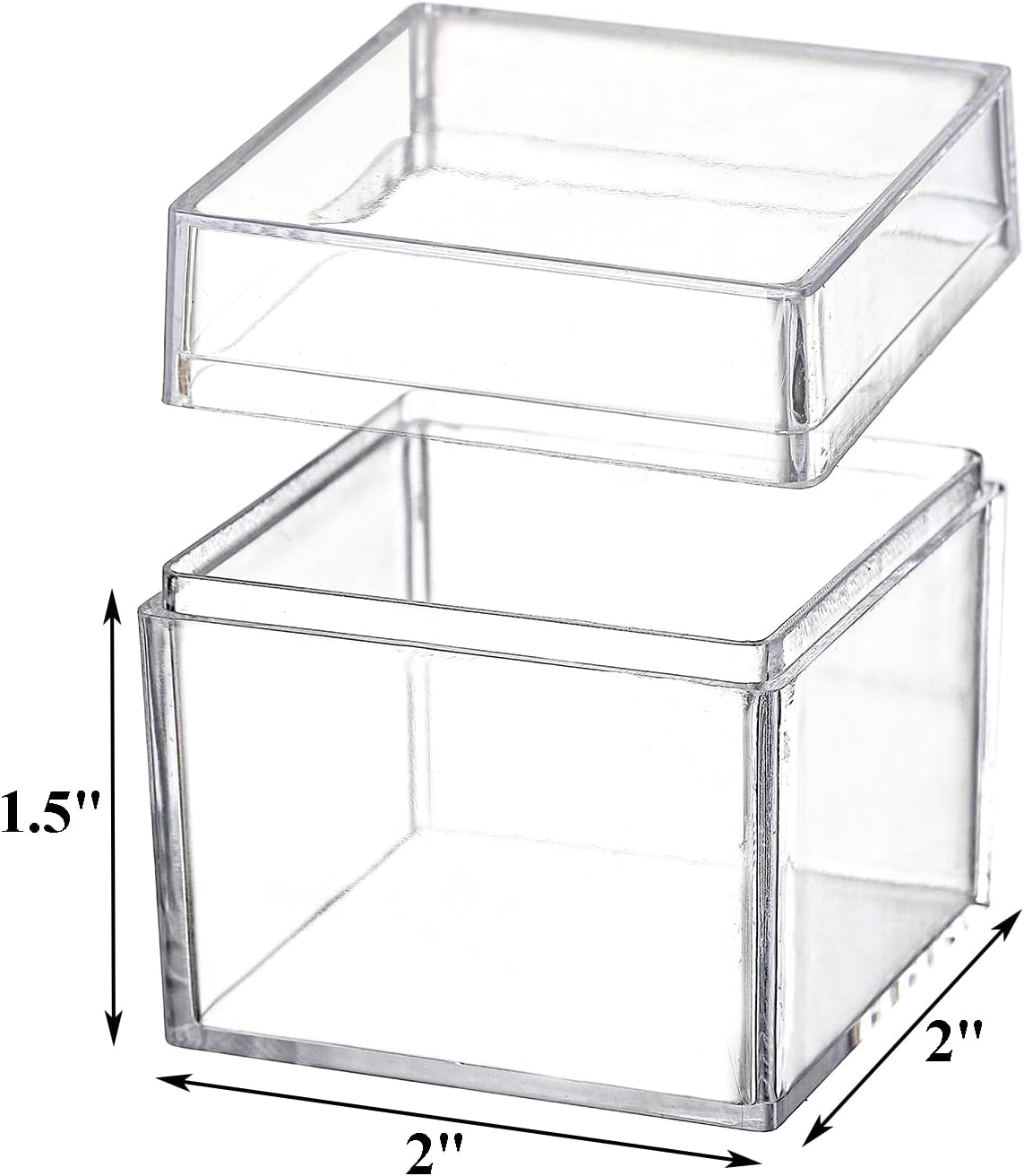 Okllen 36 Pack Acrylic Square Gift Boxes with Lids 2x2x2 Inches