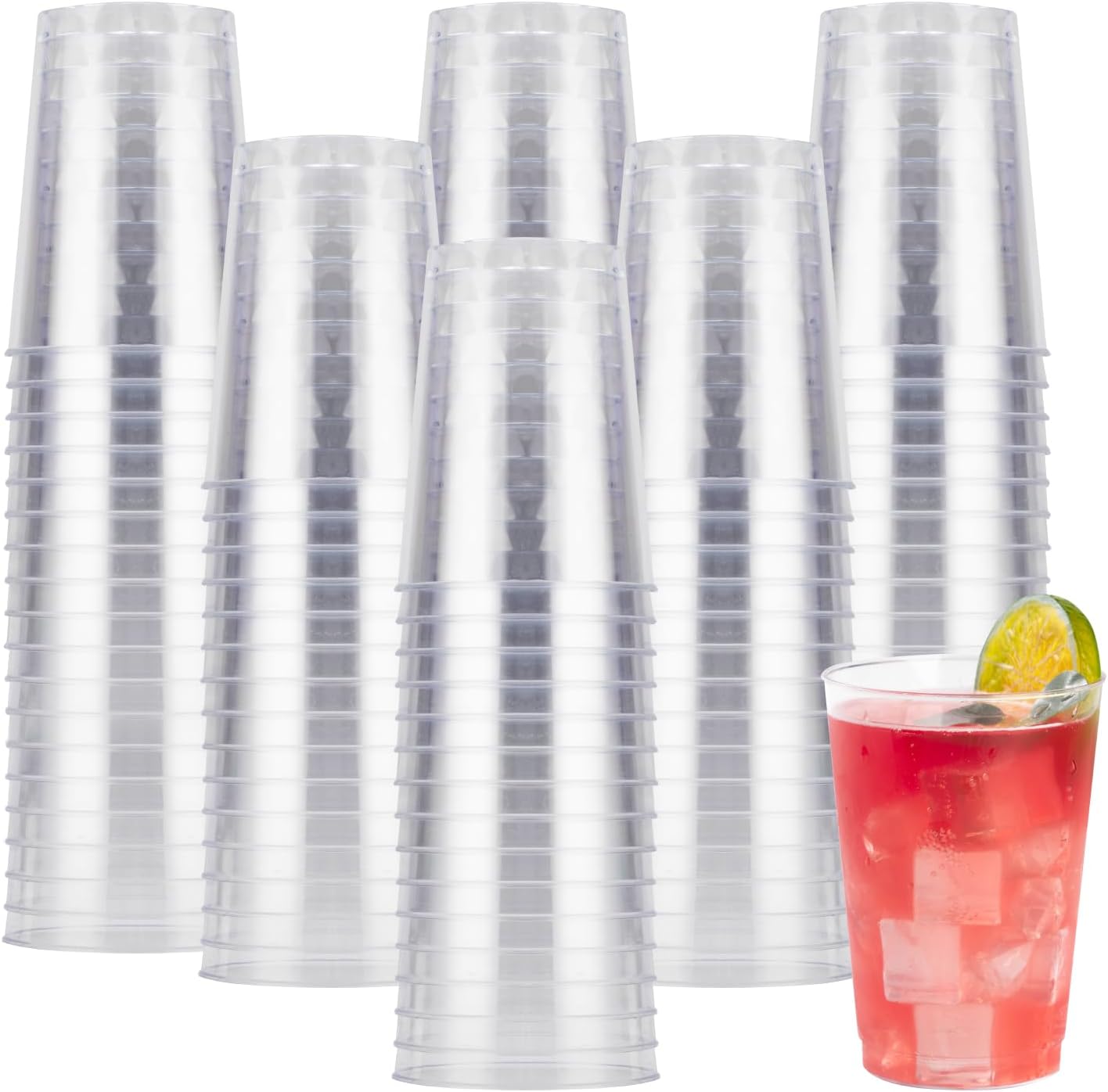 Goodluck 200PCS 10oz Clear Plastic Cups for Parties