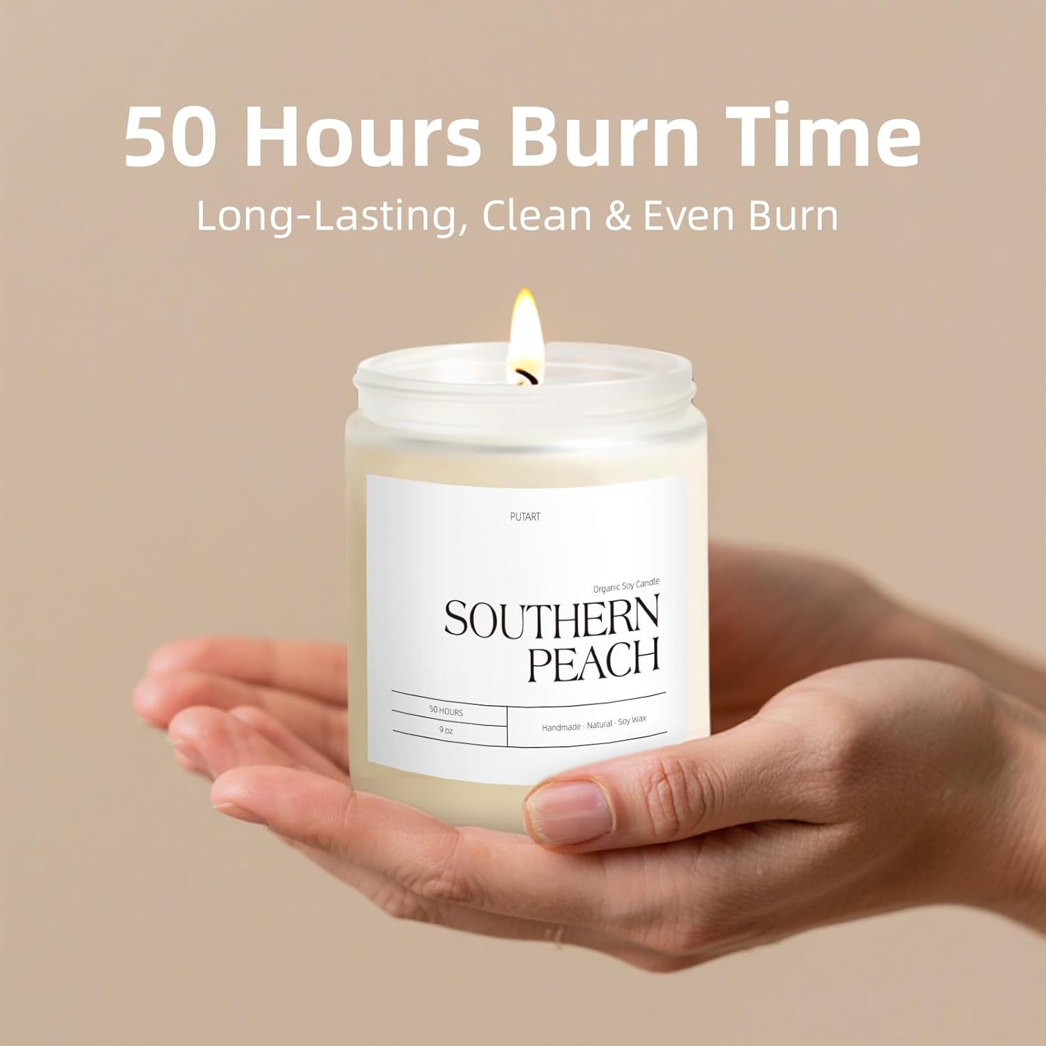 Peach Scented Soy Wax Candles for Home Stress Relief