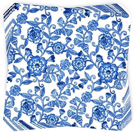 100 Blue Floral Cocktail Napkins for Spring Flower Events