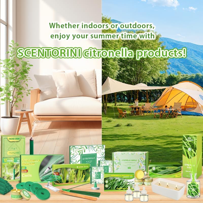 SCENTORINI Citronella Candles Outdoor Gift Set 6 Pack