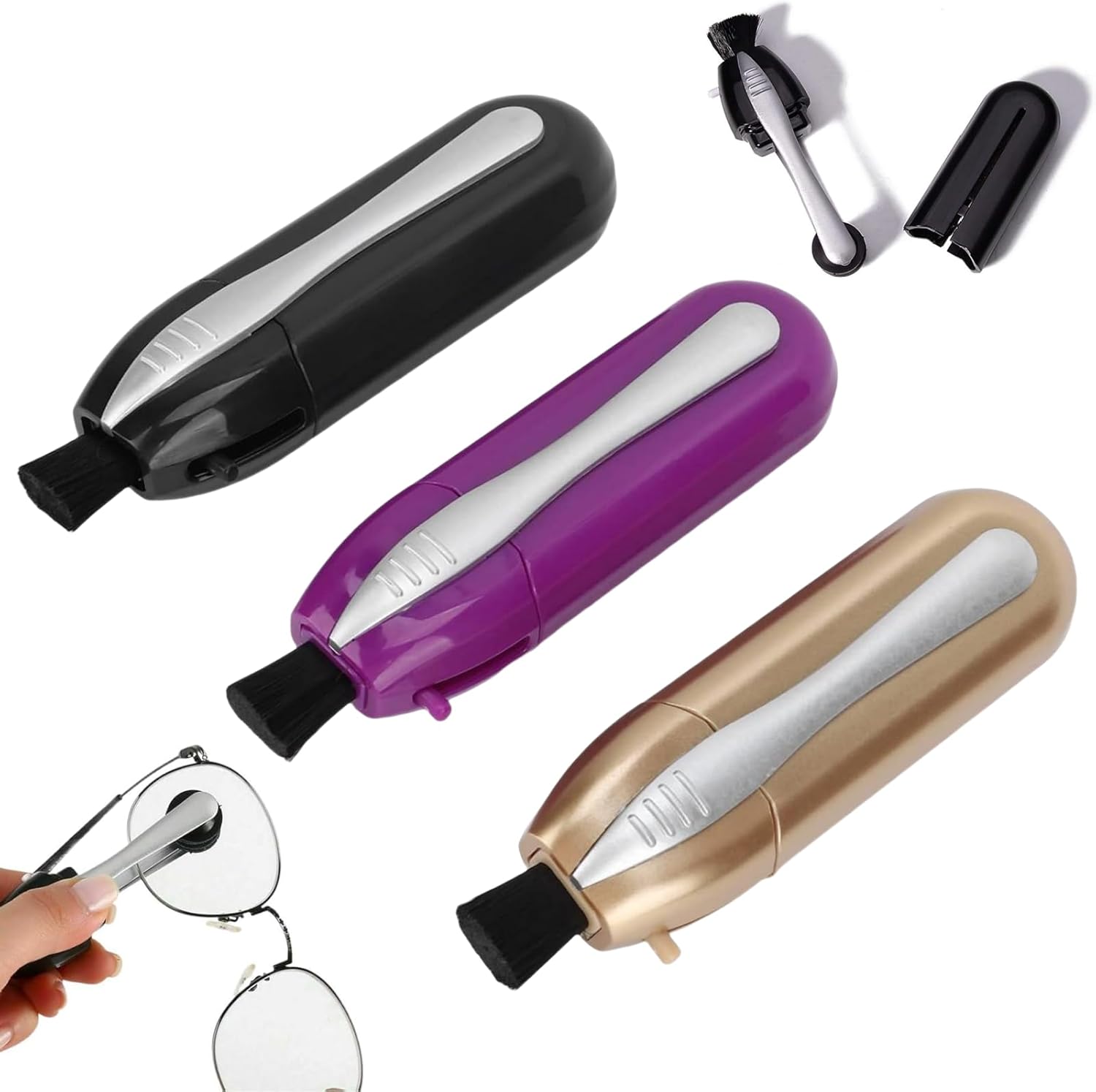 3Pcs Glasses Cleaner Kit with Microfiber and Brush