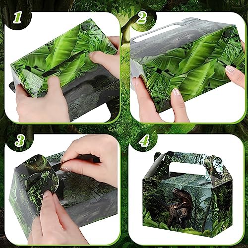 Sinmoe Dinosaur Party Favor Boxes - 12 Pack Medium Size
