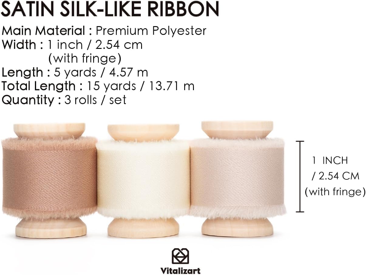 Vitalizart 1 Inch x 15 Yard Gift Wrap Ribbon