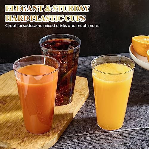 FOCUSLINE 100 Pack 16 Oz Clear Plastic Cups