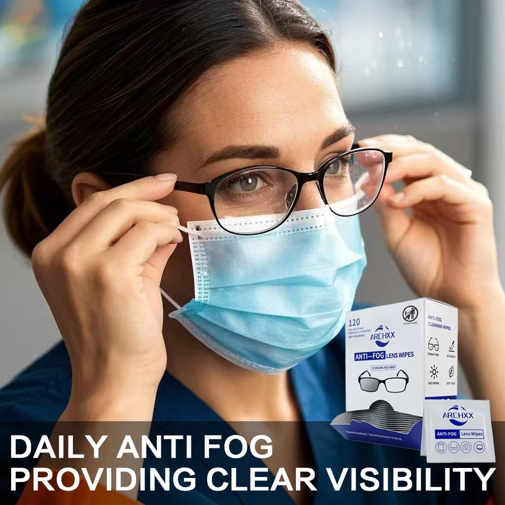 Anti Fog Wipes for Glasses - 120 Count Pre-Moistened