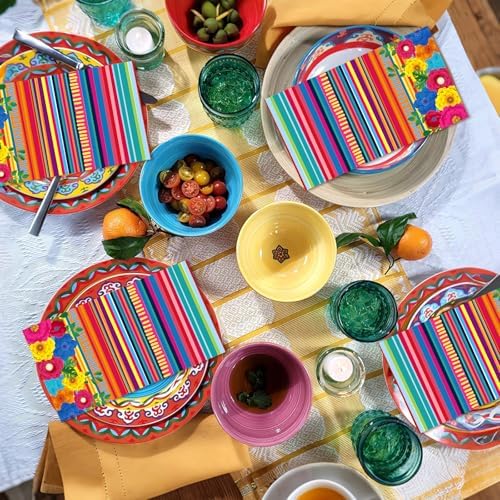 100PCS Mexican Fiesta Paper Napkins for Bathroom 3 Ply