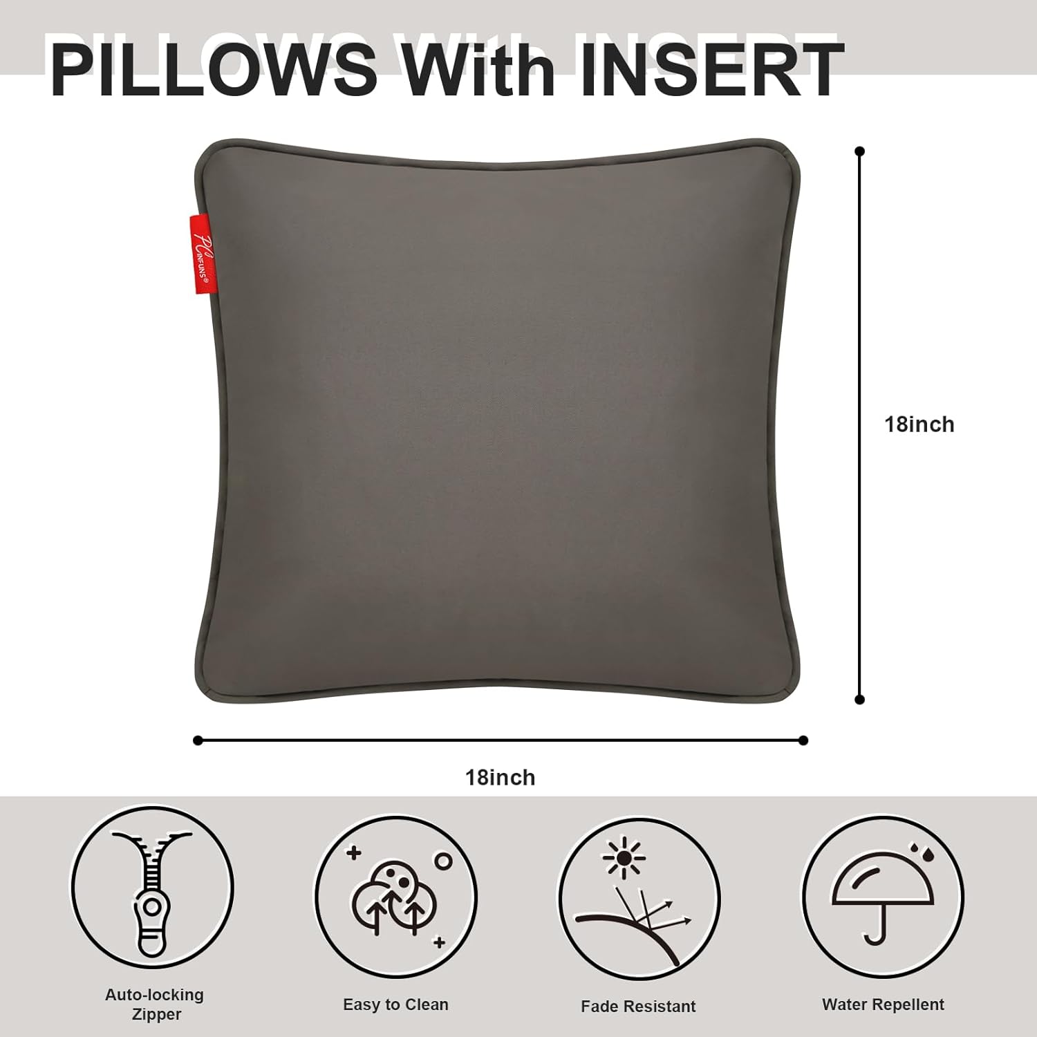 Pcinfuns Outdoor Waterproof Throw Pillows Pack of 2