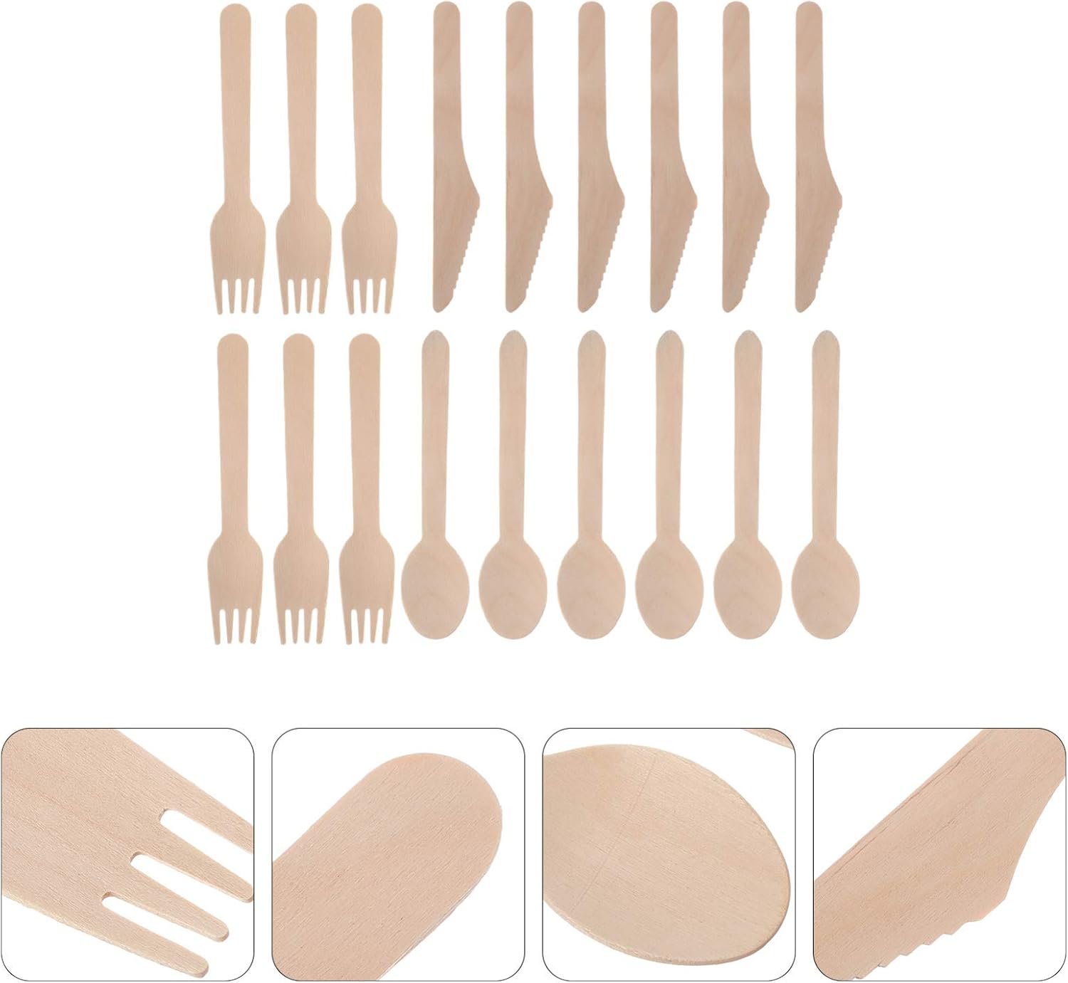 IMIKEYA 18-Piece Brown Kraft Paper Cutlery Set