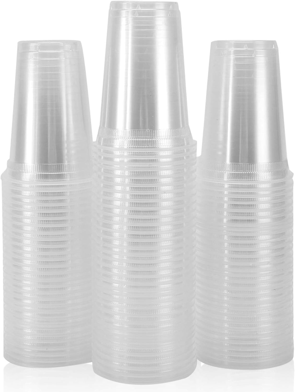 100 Pack 12 Oz Clear Plastic Cups for Home Office Outdoors