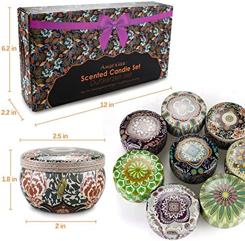 8 Pack Aromatherapy Scented Candles Set for Stress Relief and Relaxation