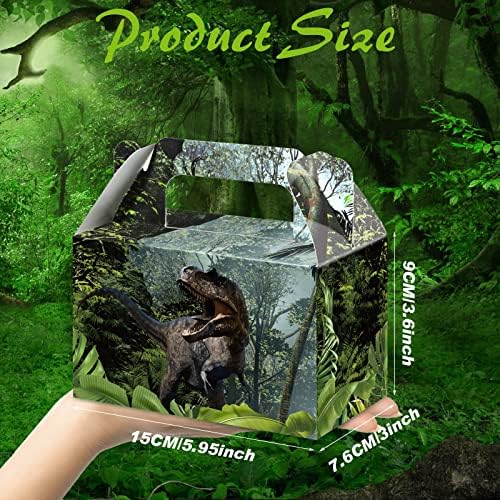 Sinmoe Dinosaur Party Favor Boxes - 12 Pack Medium Size