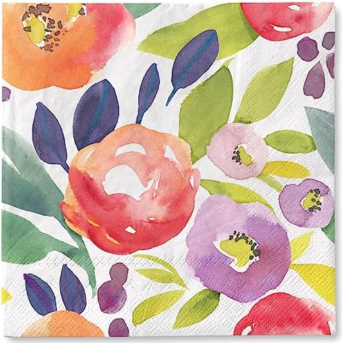 80Pcs Floral Watercolor Dinner Napkins