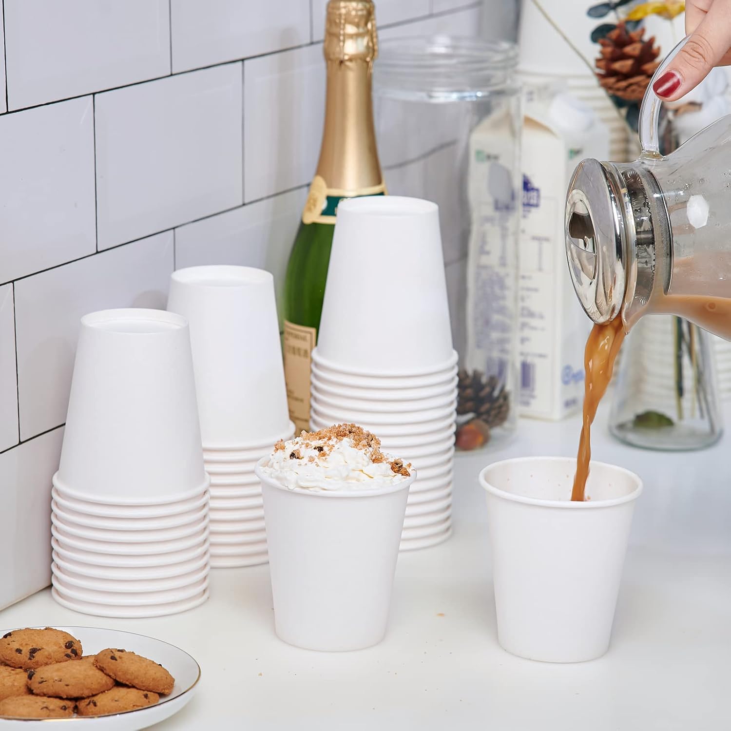 LITOPAK 270 Pack 10 oz Disposable Paper Coffee Cups