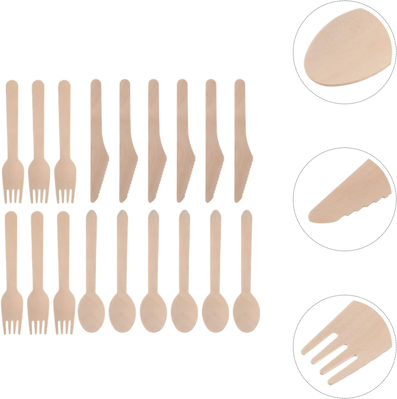 IMIKEYA 18-Piece Brown Kraft Paper Cutlery Set