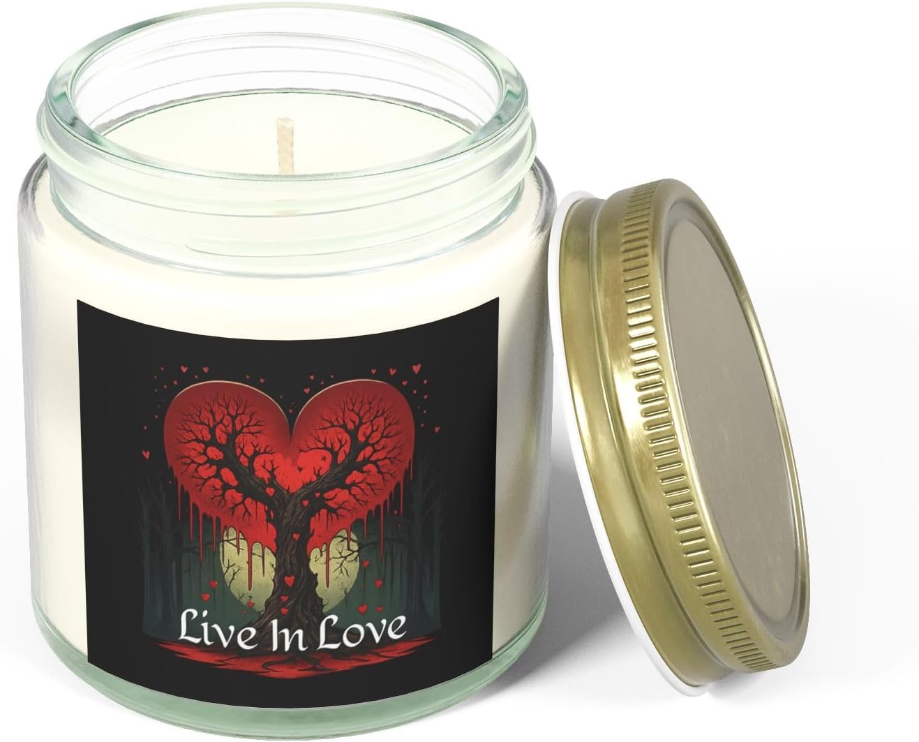 Live in Love Scented Candle Aromatherapy Valentine Home Decor