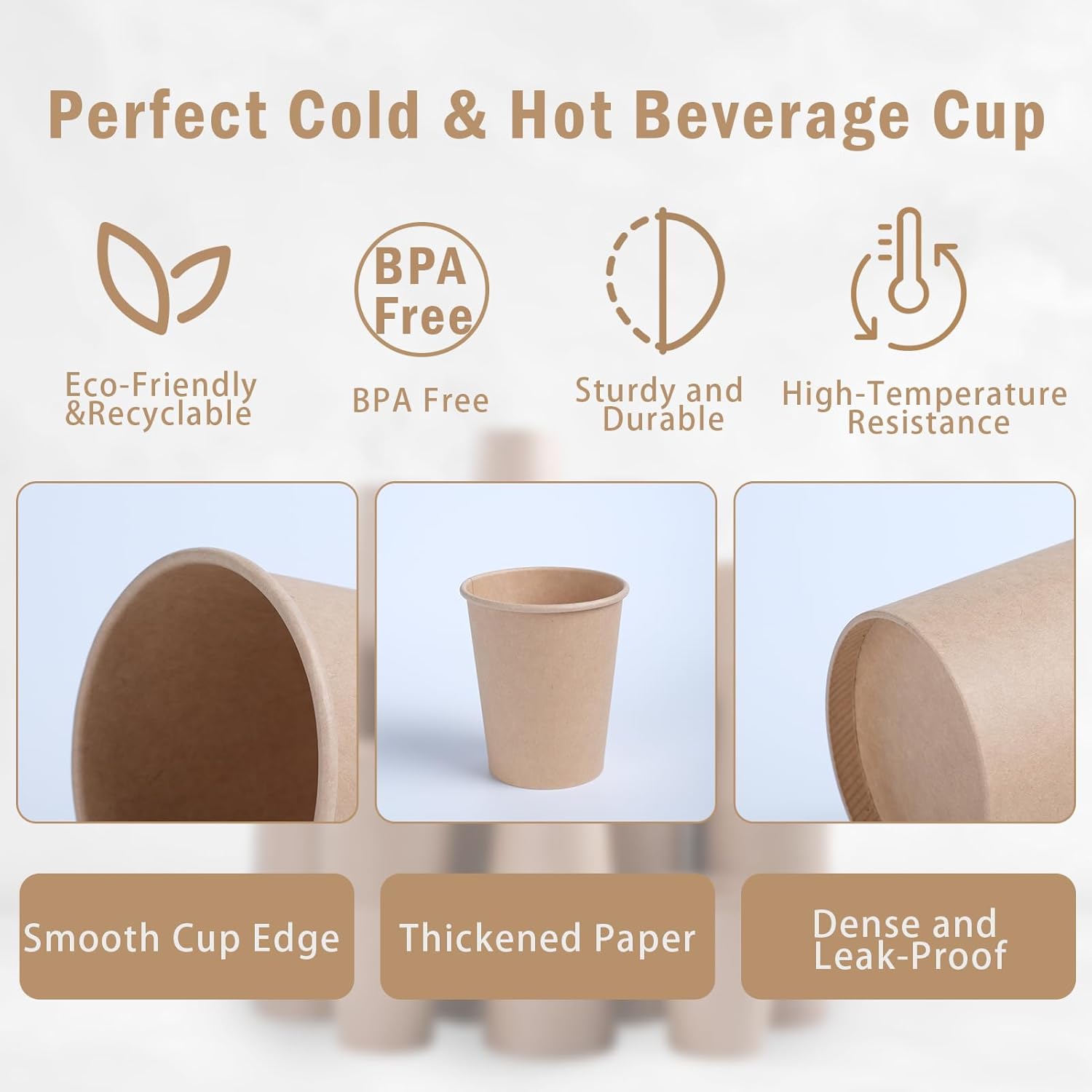 Lamosi 100 Count 12 oz Kraft Paper Cups