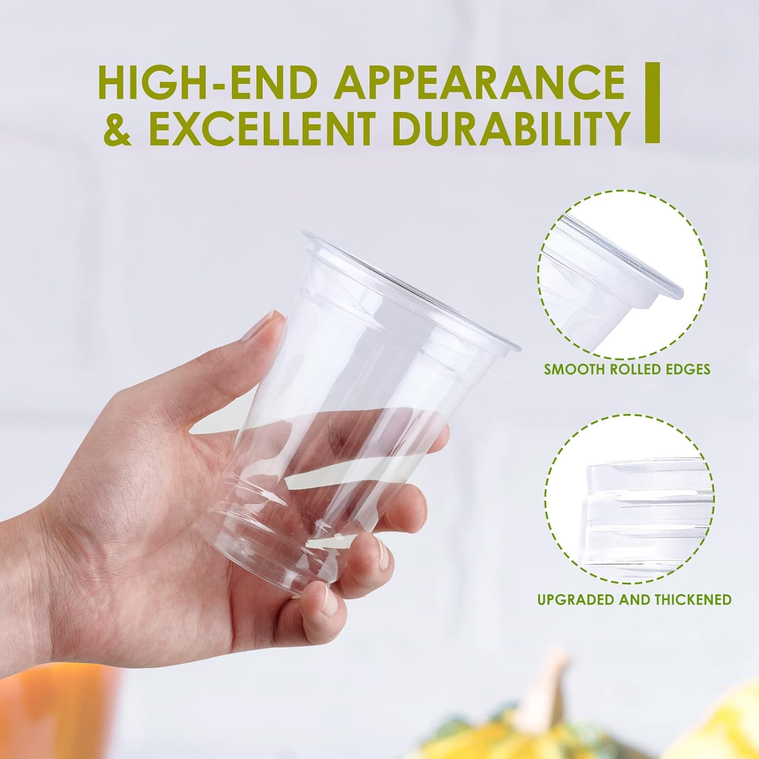 Lilymicky 200 Pack 10 oz Clear Plastic Cups for Parties