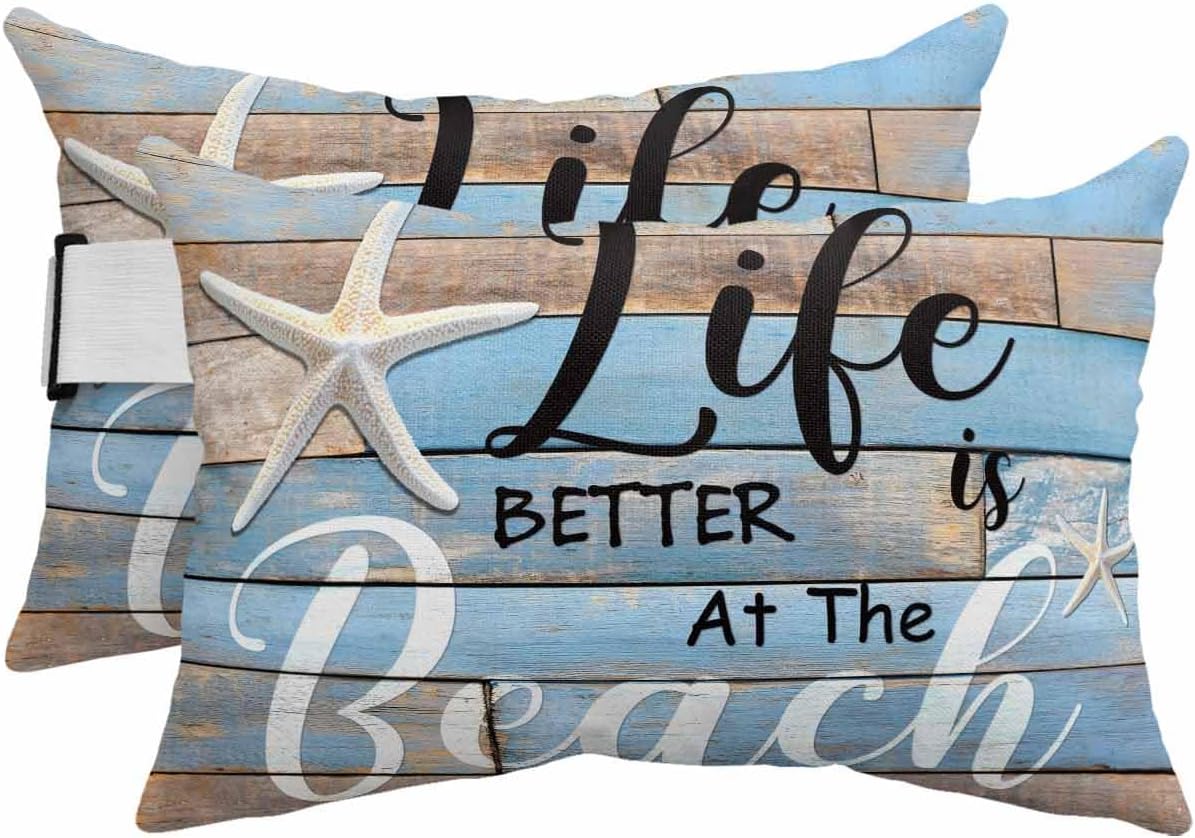 Beach Life Starfish Head Pillow for Recliner and Lawn Chair