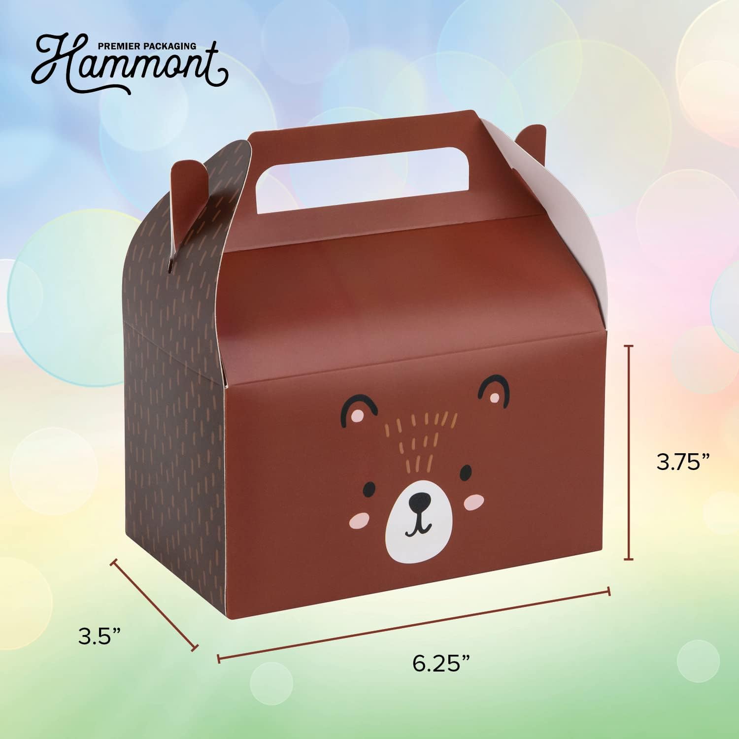 Teddy Bear Party Favor Box 10 Pack Brown Bear Themed