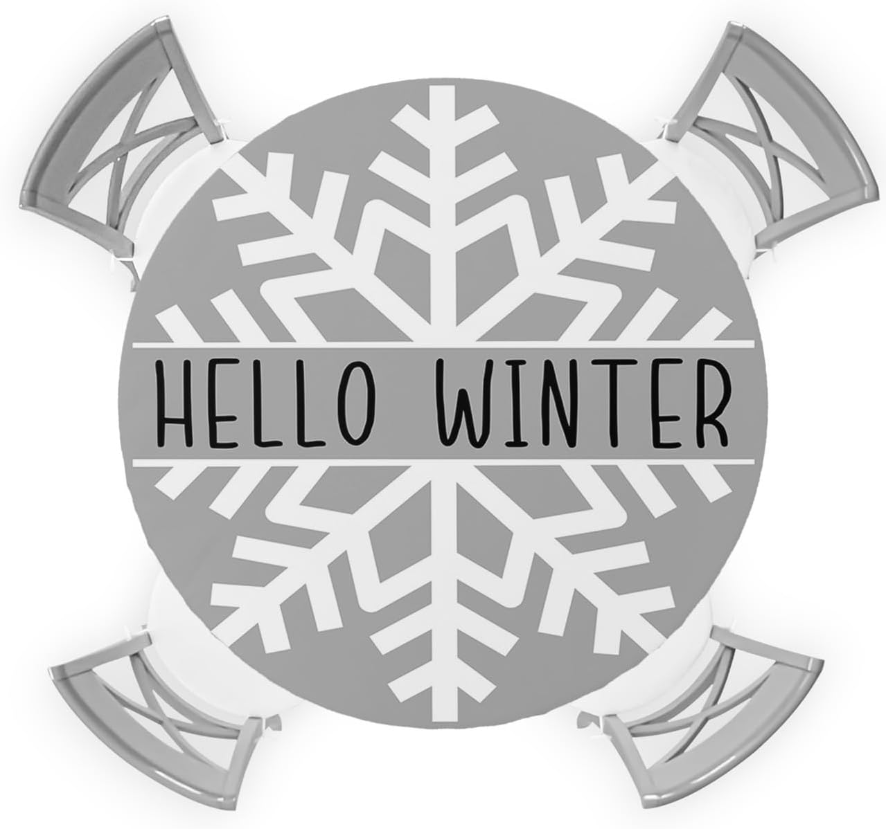 ZOE GARDEN Xmas Snowflake Round Waterproof Table Cover