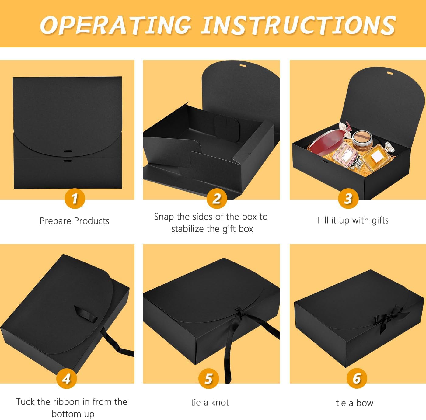 12 Pack Black Gift Boxes with Lids for Groomsmen Proposal