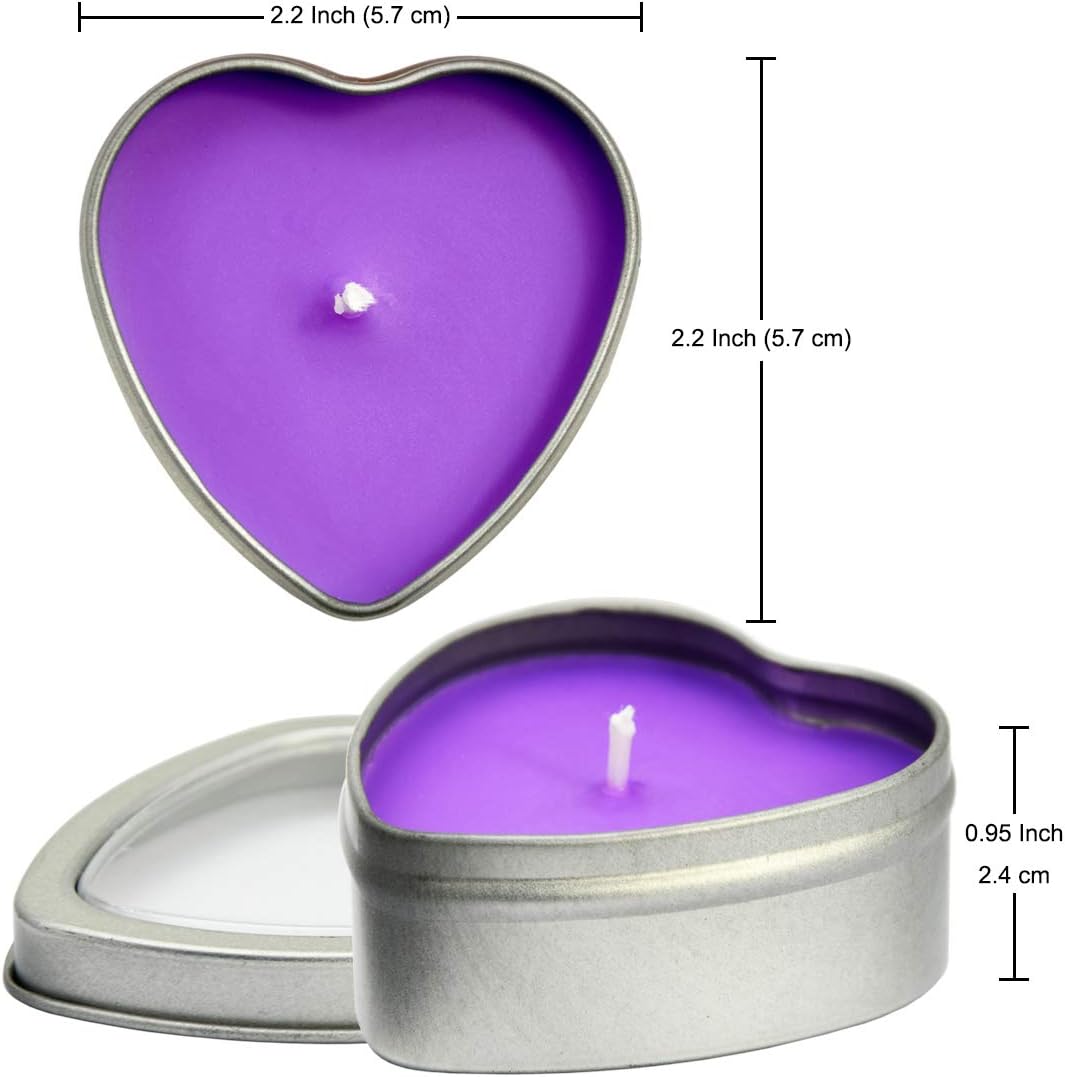 DEYBBY Scented Soywax Tea Light Candles Heart Shape 6 Hours Burn Time