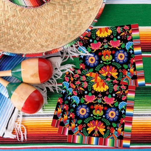 Pack of 50 Mexican Fiesta Napkins with Serape Stripe Design