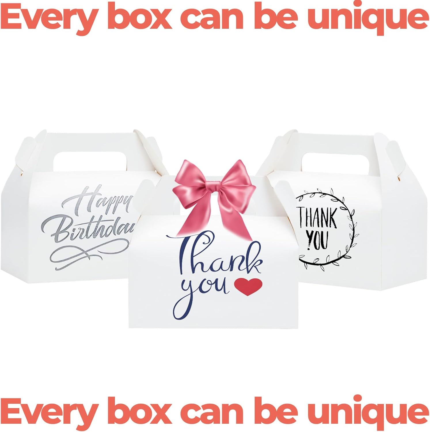 UnicoPak 30 Pack Pastel Gable Treat Boxes