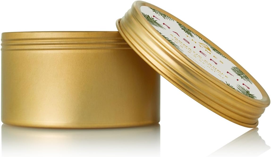 Thymes Travel Tin Holiday Candles - Gold Frasier Fir 25 Oz