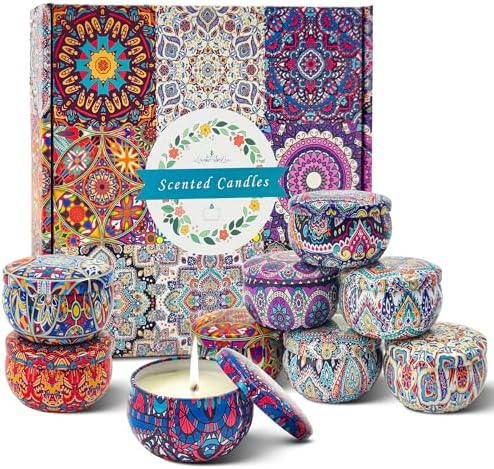 9 Pack Scented Candle Gift Set with Floral Scents