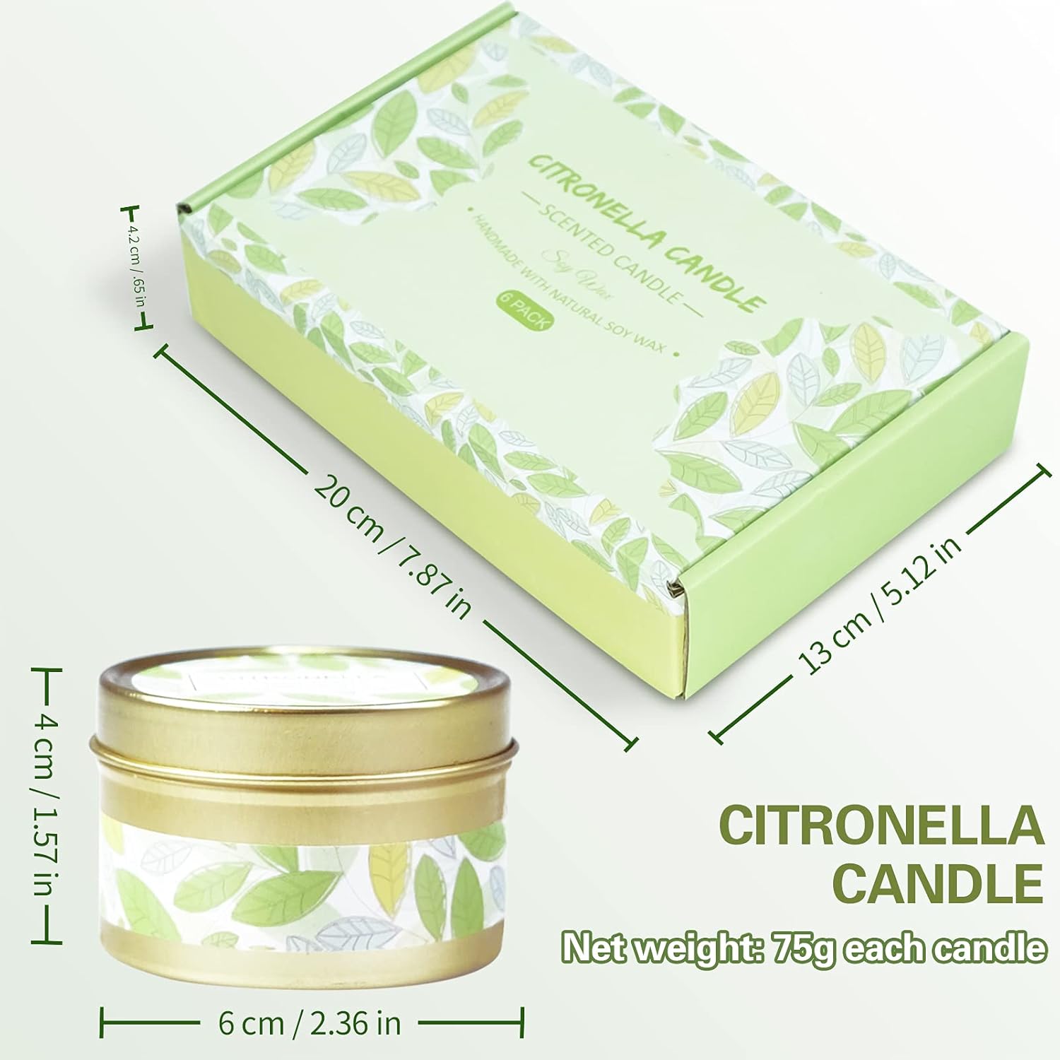 SCENTORINI Citronella Candles Outdoor Gift Set 6 Pack