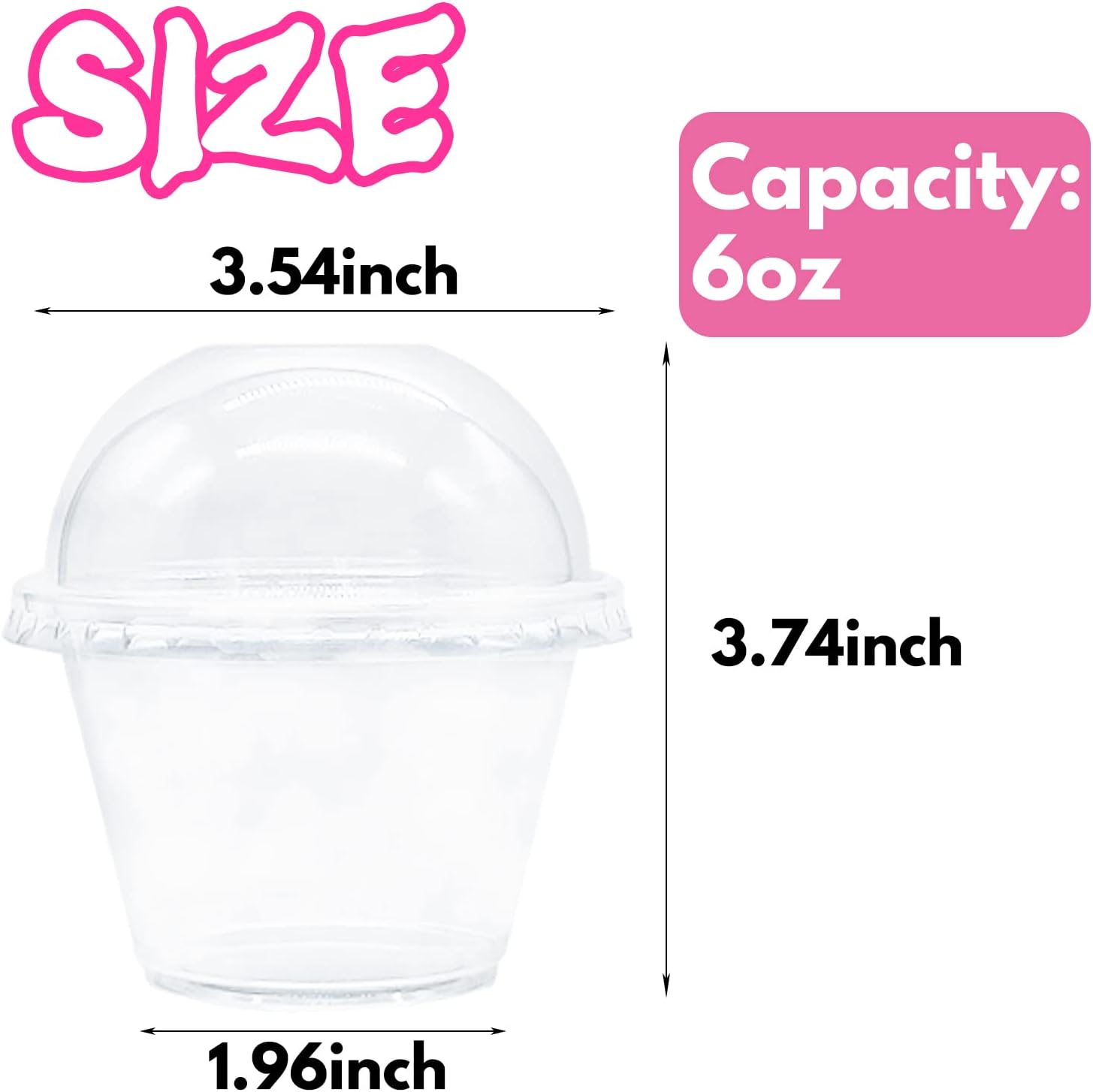 Clear Plastic Cups with Lids 6 oz - 50 Pack Party Dessert Cups